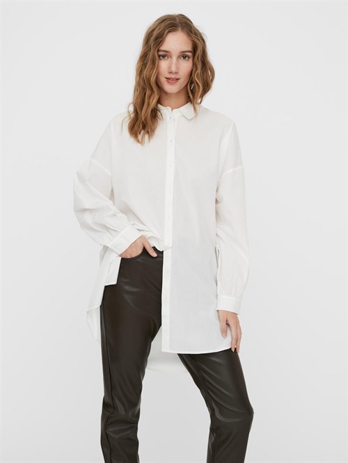 VM Bina L/S Oversize Lang Skjorte, Hvid